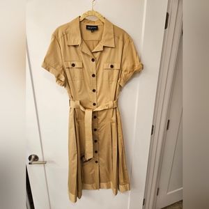 Jones New York Signature Cotton Golden Tan Dress - Size 16